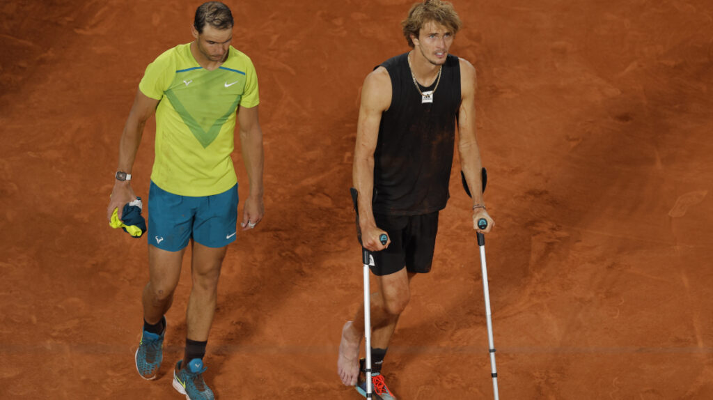Rafa Nadal clasifica a la final de ROland Garros tras retiro por lesión del alemán Alexander Zverev