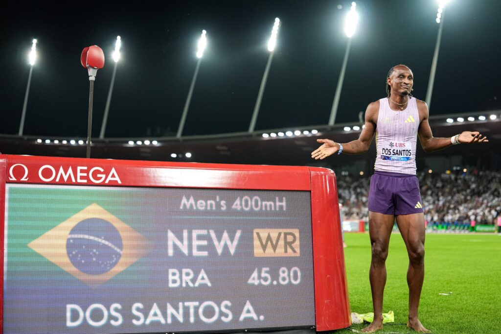 Brasileño Dos Santos y estadounidense Russell baten récords mundiales en Liga Diamante-2026